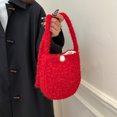 thumbnail image 2 of Bolso Hombro Cuerpo Cruzado para Mujeres Peluches Ovalos Óvalo Sólido Modernas Pelusa Esponjosa Compra Viajes, 2 of 9