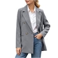 thumbnail image 3 of Xinsrenus Women’s Loose Suit Jacket Basic Solid Color Lapel Button front Blazer Versatile Business Work Uniform, 3 of 7