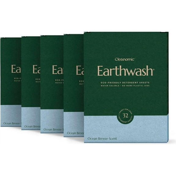 Laundry Detergent Sheets (Up To 320 Loads) 160 Ocean Breeze Sustainable Sanitizer Strips - Ideal for Travel & Home Liquidless Laundry by Cleanomic