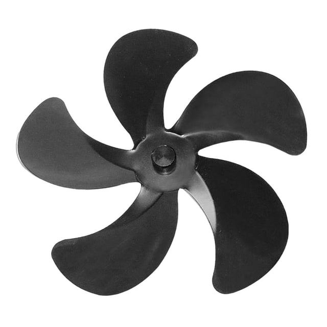Accesorio de Ventilador de Estufa Baoblaze 5 Aspas Calor para Madera Negro
