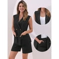 thumbnail image 2 of DARING DIVA Women's Blazer Vest Shorts Casual 2 Pieces Suit Set S Black, 2 of 6