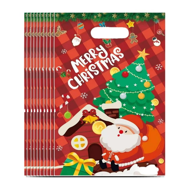 10 bolsas de regalo de Navidad Macarena Decoración para envolver regalos 25 cm x 16.3 cm