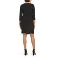 thumbnail image 4 of Anne Klein Women's Mary Keyhole Drape Front Mini Dress (Black, L, 620449), 4 of 5