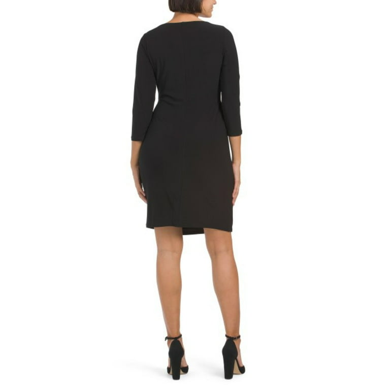 Anne Klein Women's Mary Keyhole Drape Front Mini Dress (Black, S, 620449) -  Walmart.com