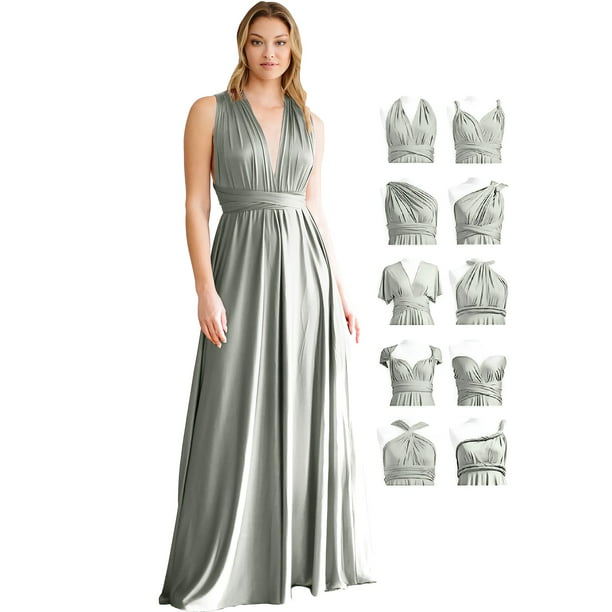 Belles Design Womens Infinity Bridesmaid Evening Transformer Maxi Dress ...