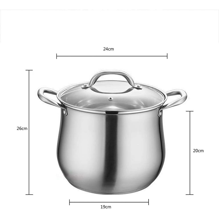 LIANYU 12 Quart Stock Pot with Lid, 18/10 12 QT Stainless Steel Soup Pot,  Tri-Ply Heavy Duty large Canning Pasta Pot, Big Deep Pot for Cooking