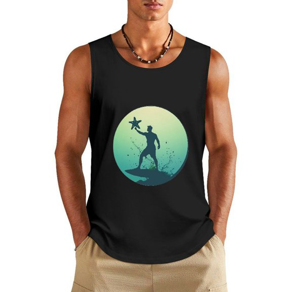 PHYHOO Men Cotton Tank Top, Soft Lightweight and Snug Tanks For Men, Summer Muscle Sleeveless Tank Shirt Gym Workout Tank Top S