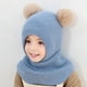 thumbnail image 4 of Niñas pasamontañas bebé niños lindo gorro bufanda invierno cálido orejeras sombrero de punto niños doble pompón pasamontañas esquí snowboard (color al azar) JAMW Sencillez, 4 of 5