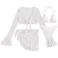 thumbnail image 5 of Mesh Bikini Swimsuit Set for Women 4-Piece with Lining and V-Neck Top for Beach and Pool, 5 of 5