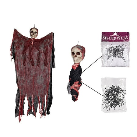 

Trump 2024 HQ Halloween Hanging Decor With Tattered Bloody Webbing & Plastic Cake Boxes