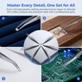 thumbnail image 3 of Stcellnmex 6 Pcs Stainless Steel Tweezers with Curved Serrated Tip Multipurpose Craft Sewing Tweezers Silver Black, 3 of 6
