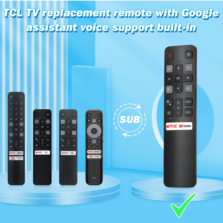 RC802V Replaced Voice Remote For TCL Android TV Model 50P65US(F604