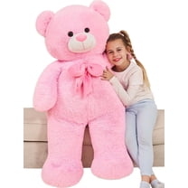 Tezituor 4ft Giant Teddy Bear Stuffed Animal 47'' Big Teddy Bear with Bow Plush Toy