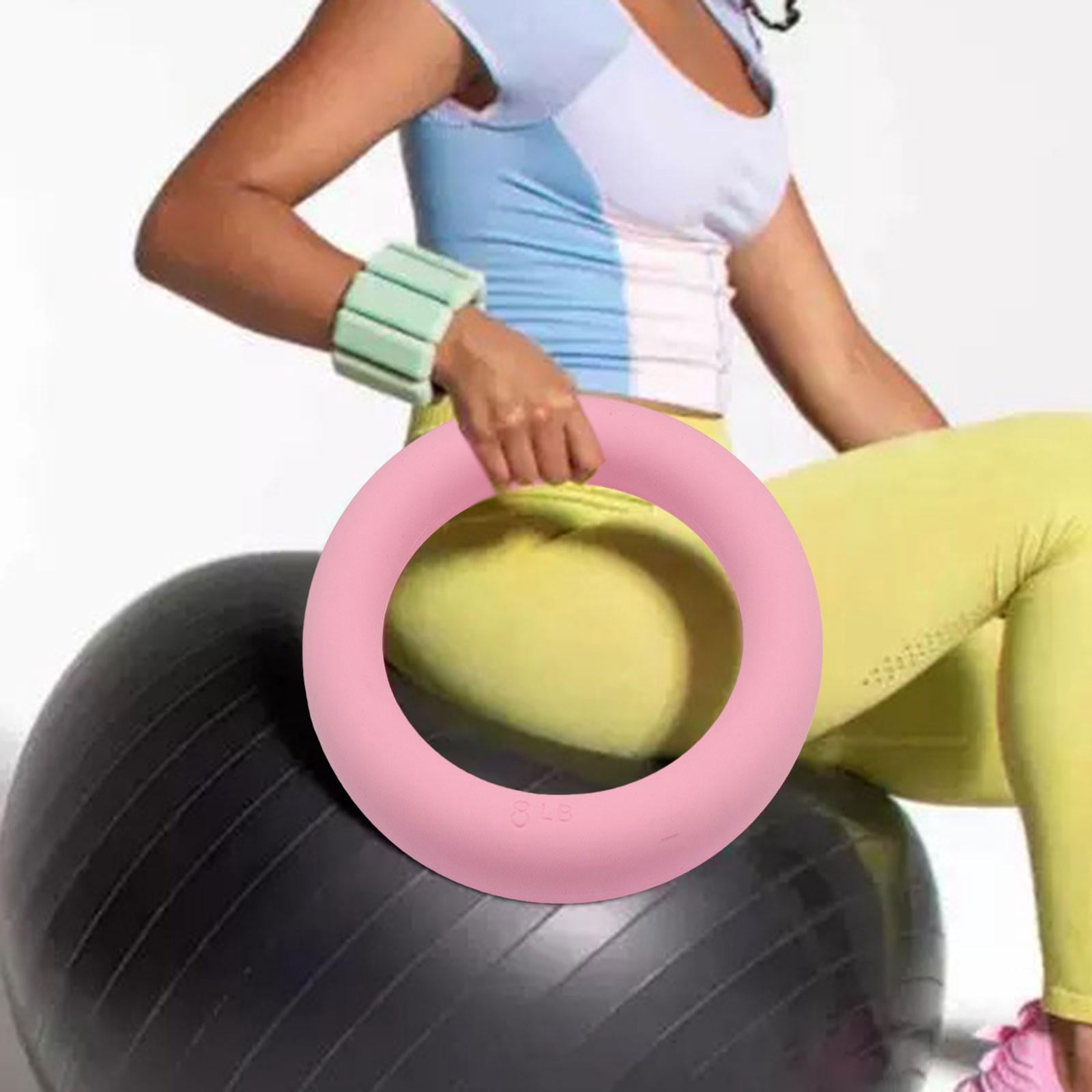 DimyFew Power Ring 8lbs 2 in 1 Kettlebell Dumbbell Portable Weighted Circle for Pilates pink