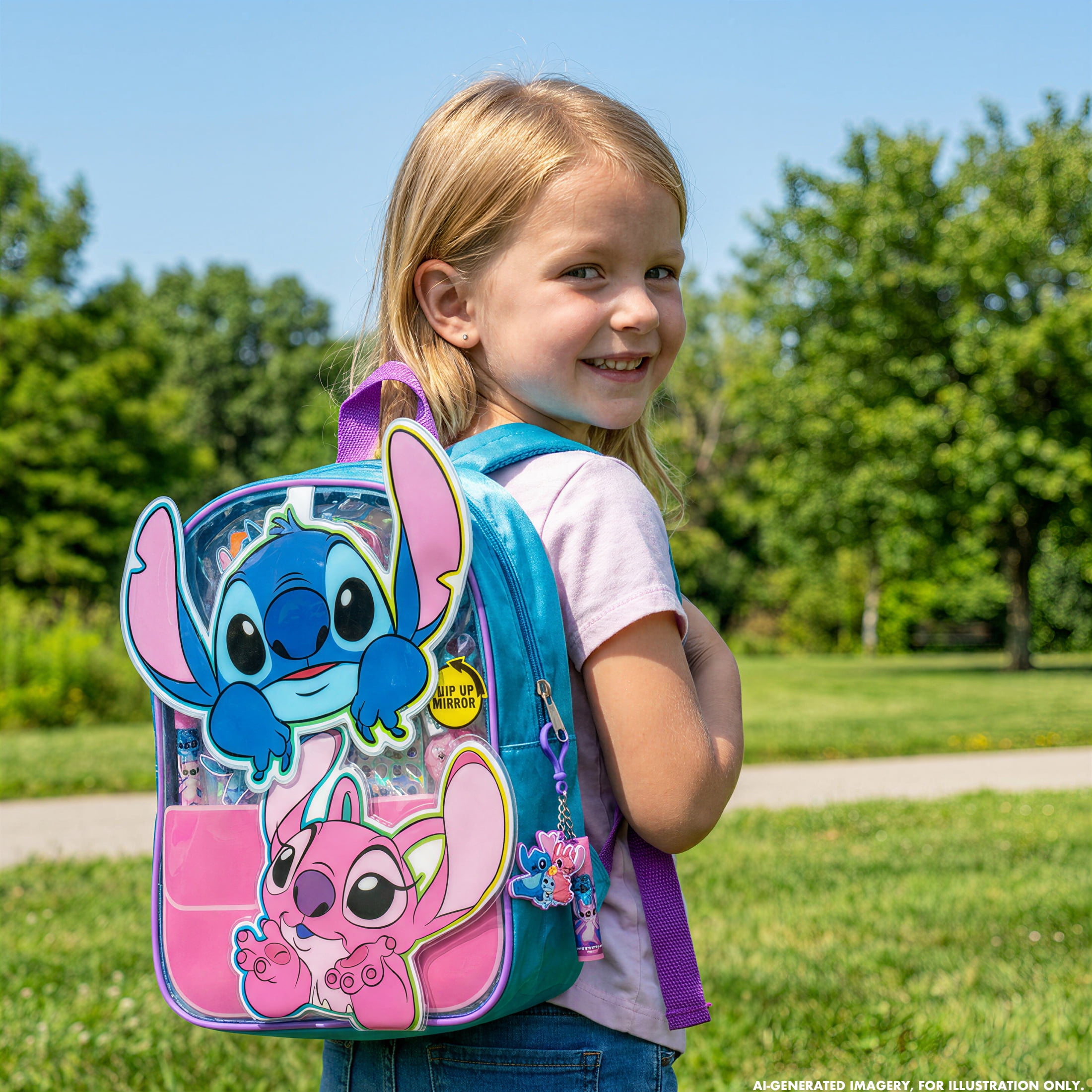 Disney Stitch Backpack Cosmetic Set, Multicolor, 9 Pieces