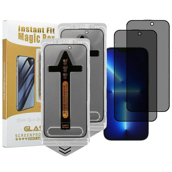 2Pcs For iPhone 14 Plus 13 Pro Max Screen Protector Anti Spy High Aluminium Silicon Glass with Dust