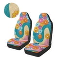 thumbnail image 3 of Pzuqiu Hippie Flower Print Car Seat Cover Warm Car Covers Front Seats Only Anti-Slip Elastic Fabrics Auto Seat Protector Soft Comfortable Interior Accessories Fit for Most Cars SUV, 3 of 7
