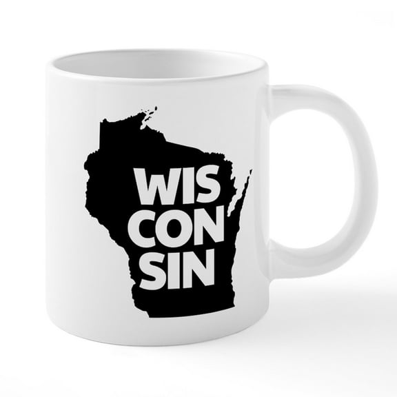 CafePress - Wisconsin - 20 Oz White Ceramic Mega Mug