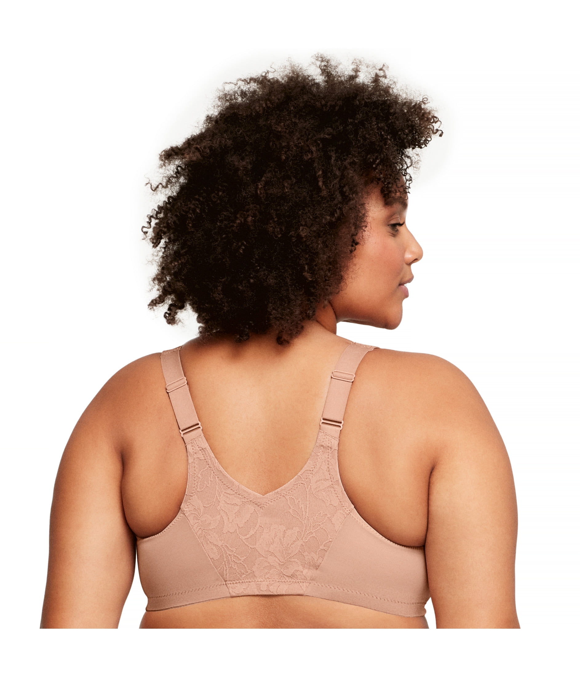 Glamorise Lacey T-Back Front-Closure WonderWire Underwire  Bra 9246 (Women's & Women's Plus)