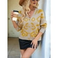 thumbnail image 6 of Women'S Leopard Print Cardigan V Neck Long Sleeve Color Block Button Down Sweater Outwear  XL, 6 of 8