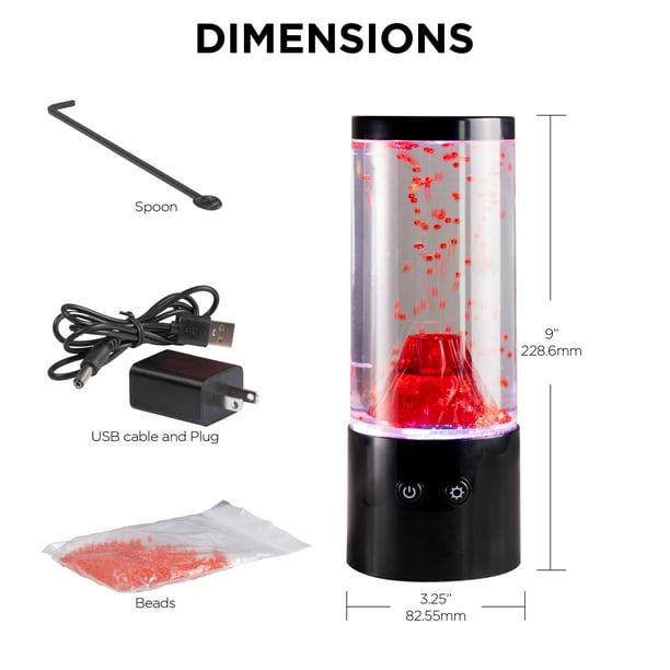 magma ライト BAOYIKU Motion Light, 16inches Volcano Lamp with Orange Liquid Red