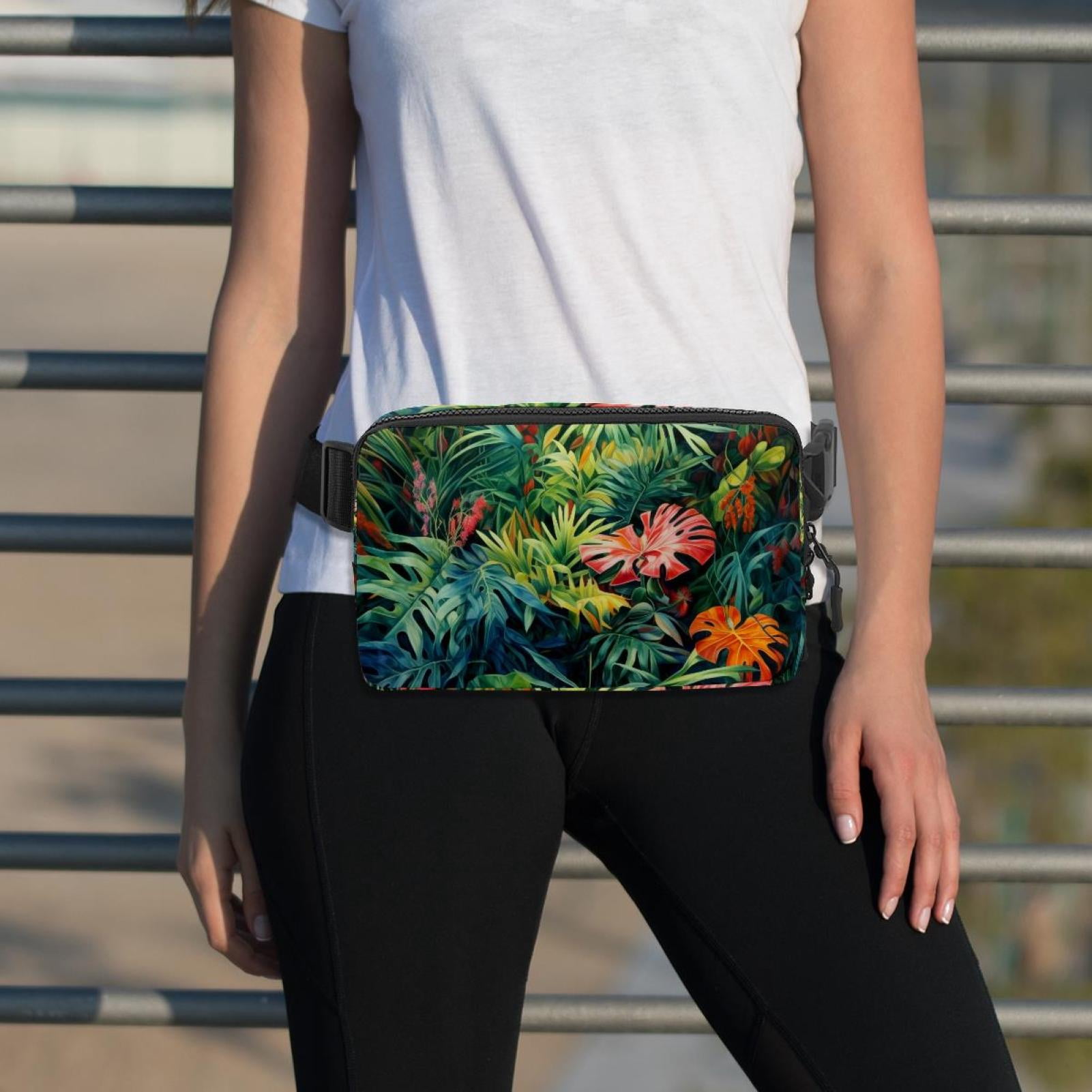 Tropical plants Lightweight Adjustable Running Belt with Extension Strap for Unisex - Fanny Pack Waist Bag for Fitness and Exercise