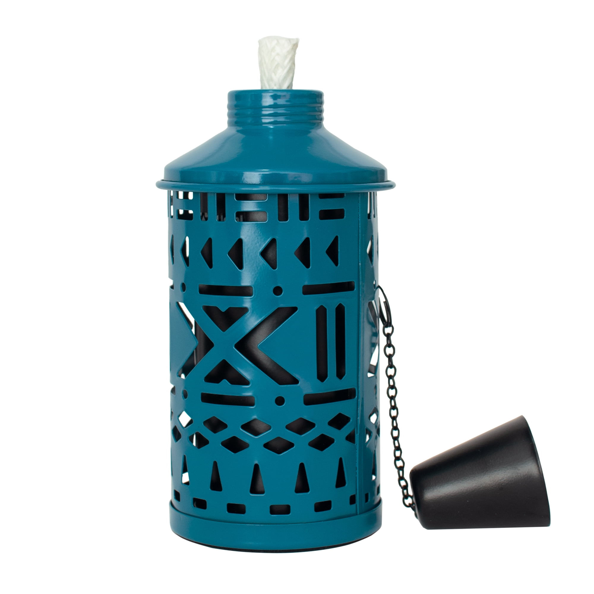 Mainstays Table Torch Citronella Oil Lamp Metal Torch for Indoor and Outdoor (Blue, 1 Pc)