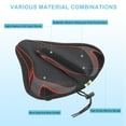 thumbnail image 3 of Funda de asiento de bicicleta, cojín de sillín con gran almohadilla de gel cómoda y sobredimensionada para hombres y mujeres, bicicletas estáticas, roja, 3 of 7
