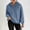 #0214-Blue, variant on Women's Double Faced Fleece Hooded Pullover Sweatshirt Casual Loose Top for Fall Winter Daily Warm Tee