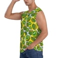 thumbnail image 3 of Lsque Watercolor Kiwi Fruits Summer Print Men's Cotton Blend Sleeveless Muscle Shirts (S-3XL)- Moisture Wicking, Odor Protection, UPF 30+,X-Large, 3 of 8