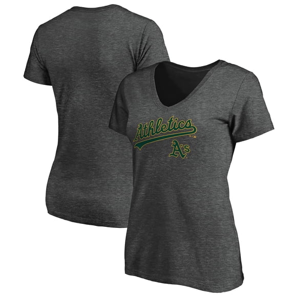 Women's Charcoal Athletics Core Team Lock Up V-Neck T-Shirt