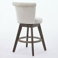thumbnail image 6 of Dining Chairs 26" Counter Height Bar Stools Set of 2, 360° Swivel Stools with Back & Hand - Tufted Button - Trimmed Edges, Upholstered Velvet Kitchen Counter Stools on Wood Legs,Beige,SW1868BG,Fabric, 6 of 24