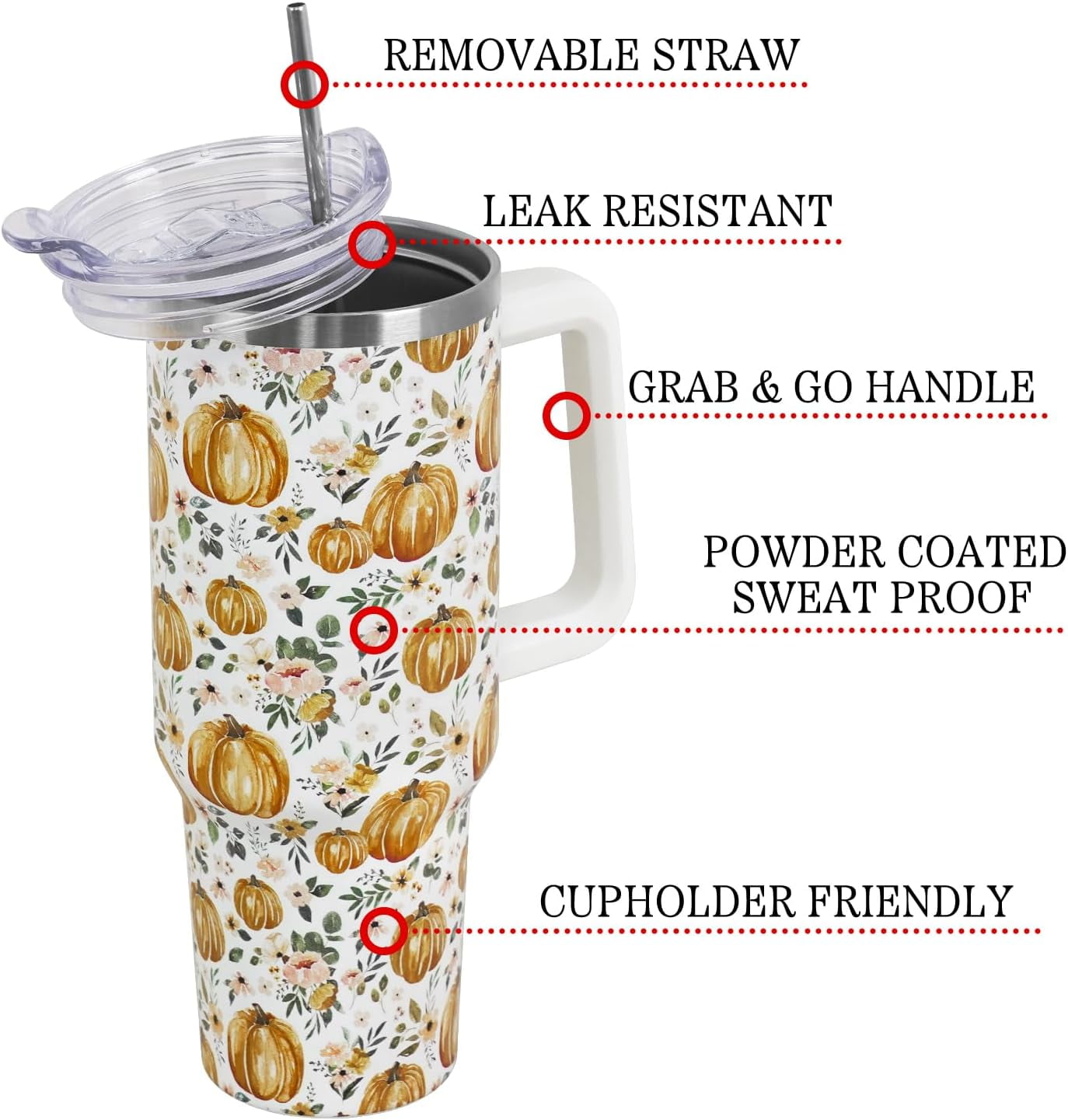 Christmas Tumbler with Handle and Straw Lid 40 oz,Cute Christmas Gifts for Women Xmas Lights Snowflakes Vacuum Insulated Leak Proof Tumbler,Winter Holiday Accessories Stainless Steel Coffee Cup Mug