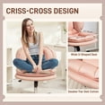 thumbnail image 4 of HOMCOM Criss Cross Office Chair, Armless Wide Desk Chair, No Wheels, Pink, 4 of 10