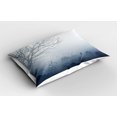 thumbnail image 2 of Ambesonne Landscape Pillow Sham 2 Pack, Idyllic Forest Rain View, 36"x20", Dark Slate Blue Grey, 2 of 3