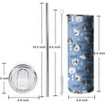 thumbnail image 2 of Dog Skinny Tumblers Vacuum Insulated Tumbler With Straw, 20 Oz Dog Paw Print Coffee AnimaTravel Tumbler,Dog Lovers Gifts for Women, 2 of 6