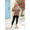 thumbnail image 4 of Women Summer Short Sleeved T Shirt Casual Loose V Neck T Shirt Solid Color Top, 4 of 5