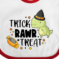 thumbnail image 4 of Inktastic Halloween Trick Rawr Treat with Dinosaur Boys or Girls Baby Bib, 4 of 4