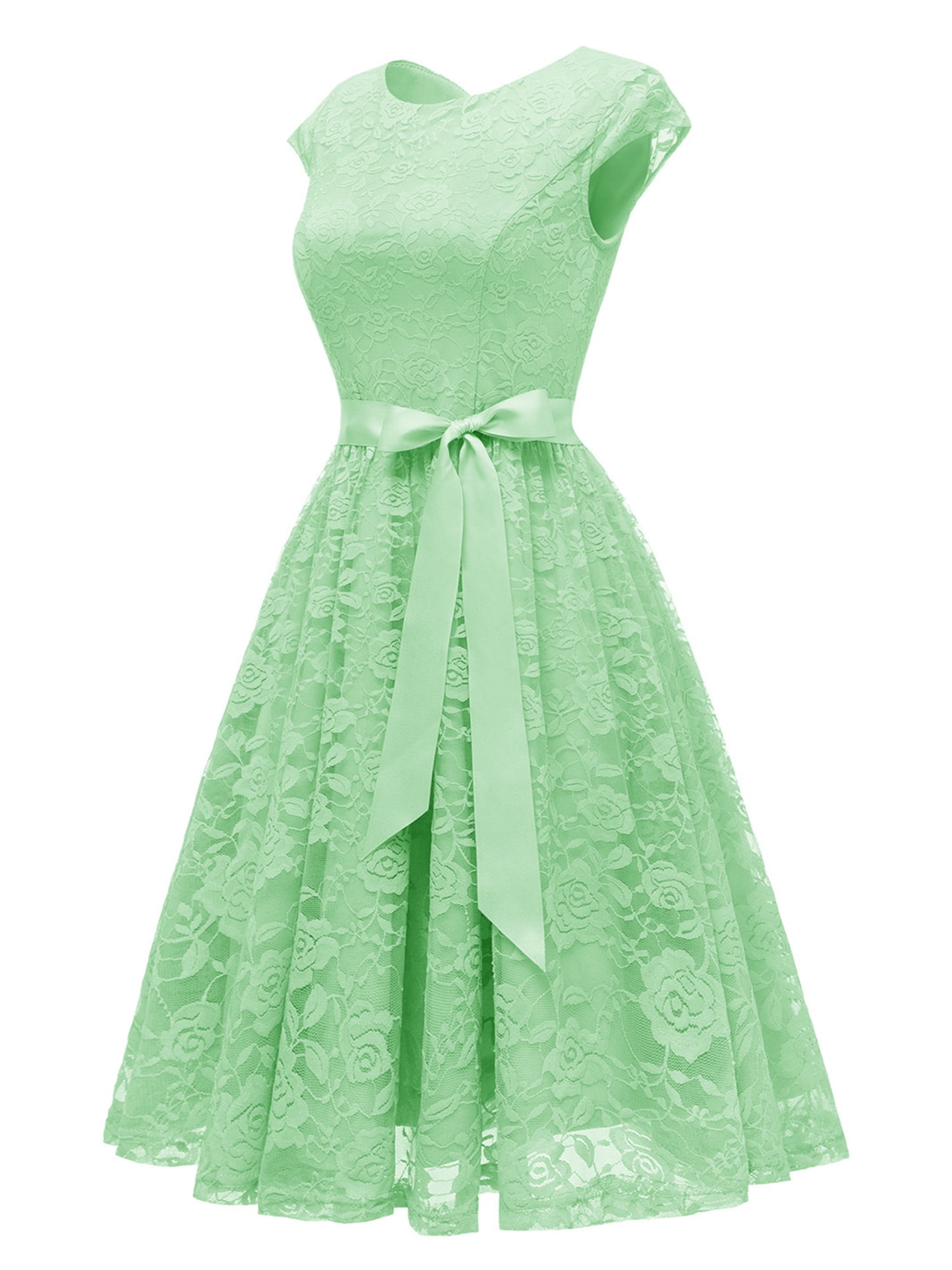 Market In The Box Women's Lace Dress Vintage Style Midi Dress Cap Sleeve  Swing Dress Scoop Bridesmaid Dress Party Cocktail Dresses Homecoming Dress  - Walmart.com