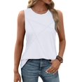 thumbnail image 3 of Summer Tank Tops for Women Loose Fit Crew Neck Casual Sleeveless Tops 2025 White S, 3 of 10