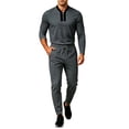 thumbnail image 2 of Zormilly Track Suits Mens Quarter Zip Pullover Elastic Waist Joggers Lounge Set with Pockets Casual Two Piece Outfits Sets, M-3XL, 2 of 5