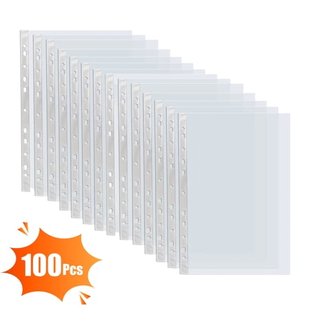 Sheet Protectors, TSV 100Pcs 8.5 x 11" Top Loading Page Protectors Fit for 3 Ring Binder, Acid-Free A4 Page Size