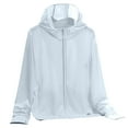 thumbnail image 2 of Women's Jackets Plus Size 4X Under $15 with Hood Summer Reflective Solid Color Breathable Hooded Sunscreen Clothing, 2 of 3