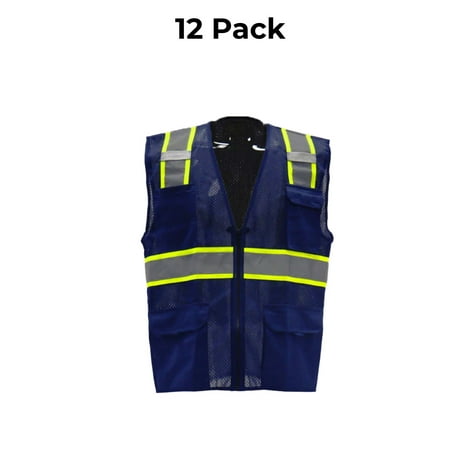 

Radyan Multi-Pocket Safety Vest 100% polyester 12 Pack