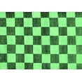thumbnail image 1 of Ahgly Company Indoor Rectangle Checkered Emerald Green Modern Area Rugs, 2' x 5', 1 of 4