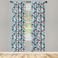 thumbnail image 3 of Ambesonne Fish Curtains, Colorful Cartoonish Piranha, Pair of 28"x63", Multicolor, 3 of 5