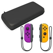 Nintendo Joy-Con Controllers for Nintendo Switch in Neon Purple and Orange with Hardshell Carrying Case