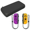 Nintendo Joy-Con Controllers for Nintendo Switch in Neon Purple and Orange with Switch Hardshell Carrying Case