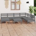 thumbnail image 1 of vidaXL 8 Piece Garden Lounge Set Solid Wood Pine Grey, 1 of 8