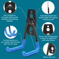 thumbnail image 5 of 12 Packs Steel Garage Storage Hooks, with Anti-Slip Coating 30LBS(Blue), 5 of 6